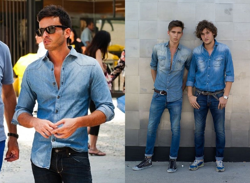 moda masculina camisa jeans
