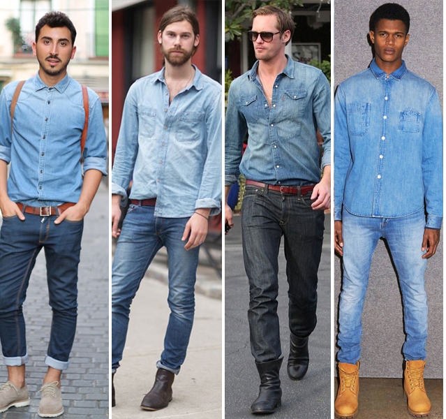 moda masculina camisa jeans