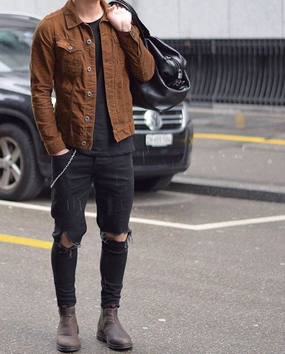 jaqueta jeans masculina marrom
